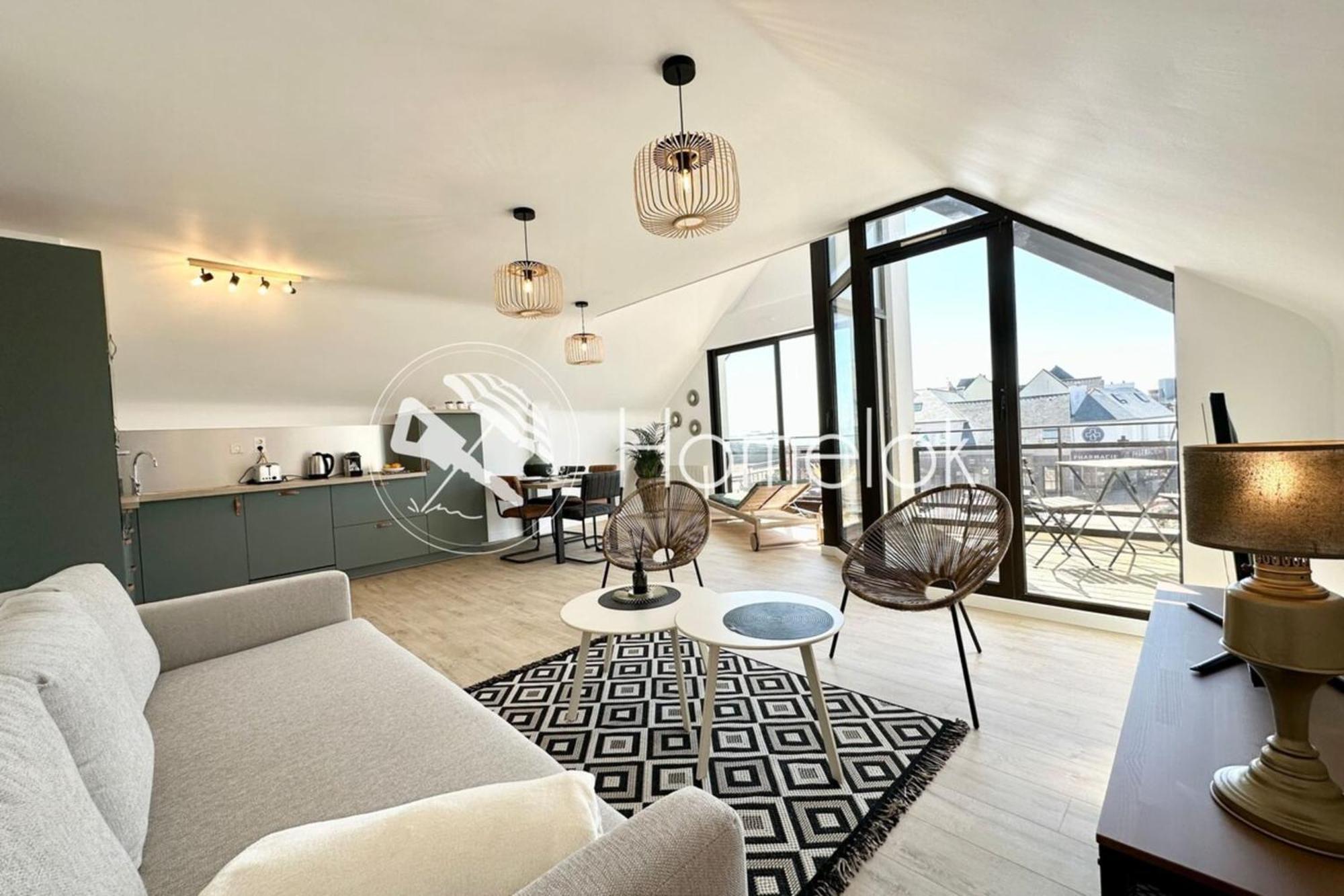 T2 Neuf Top Cocooning Terrasse - Face A La Mer 普洛埃默尔 外观 照片
